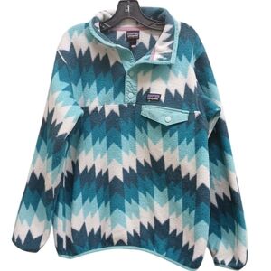 Patagonia Kids Chevron Pattern Half Snap Fleece Pullover Size Medium (10)